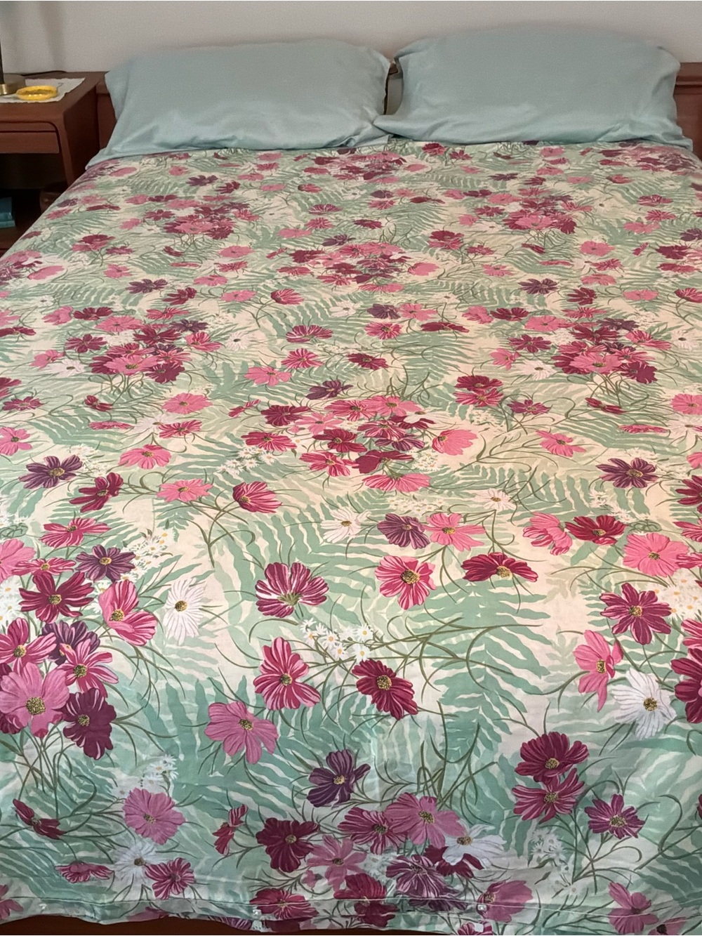 Pink Cosmo’s White Daises Cottage Core VTG KING Duvet Cover 100x84 Crown Crafts